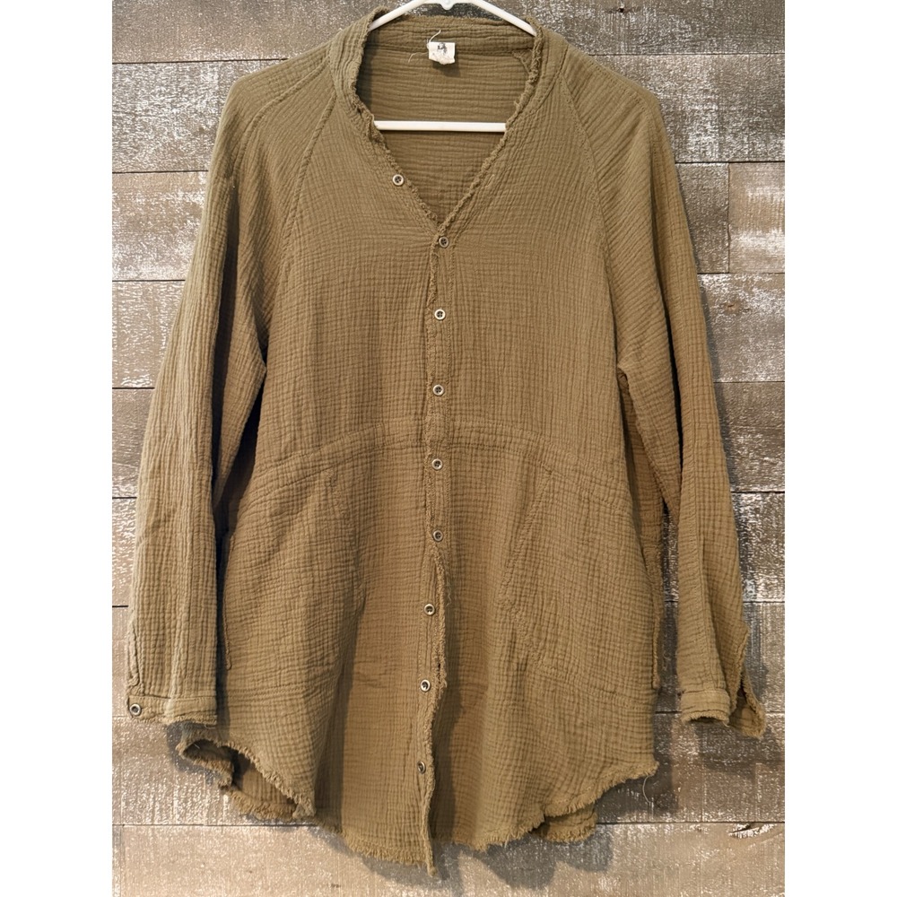 Flawless Button Down Shirt Womens Small Olive Green